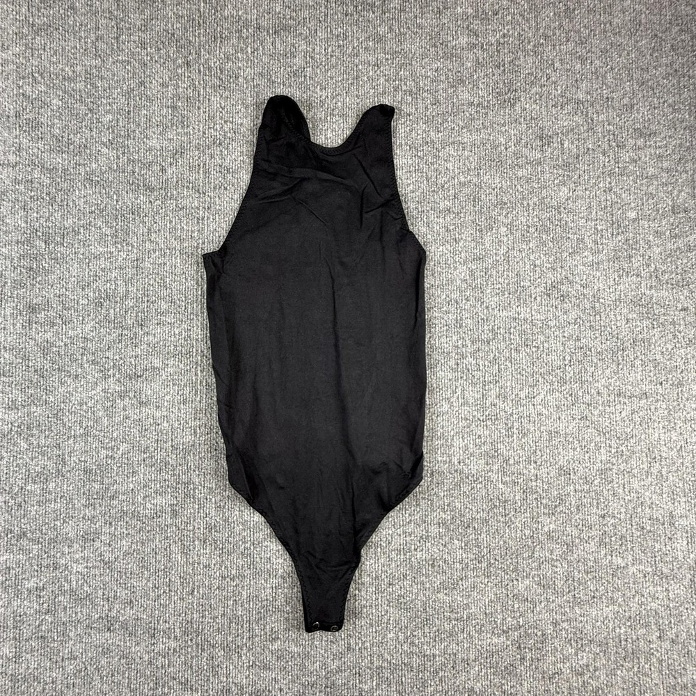 Intimately Free People Bodysuit‎ Womens Small Black Cutout Racerback Snap Crotch